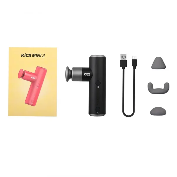 KiCA Mini 2 Fascia Gun 4 Gear Aluminum Portable 3000rpm Deep High Speed 3 Massage Heads Gun for Sport, 195g - Image 6